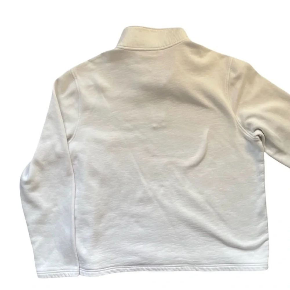 Michael Kors White Quarter Zip Pullover Sweatshirt Logo XL